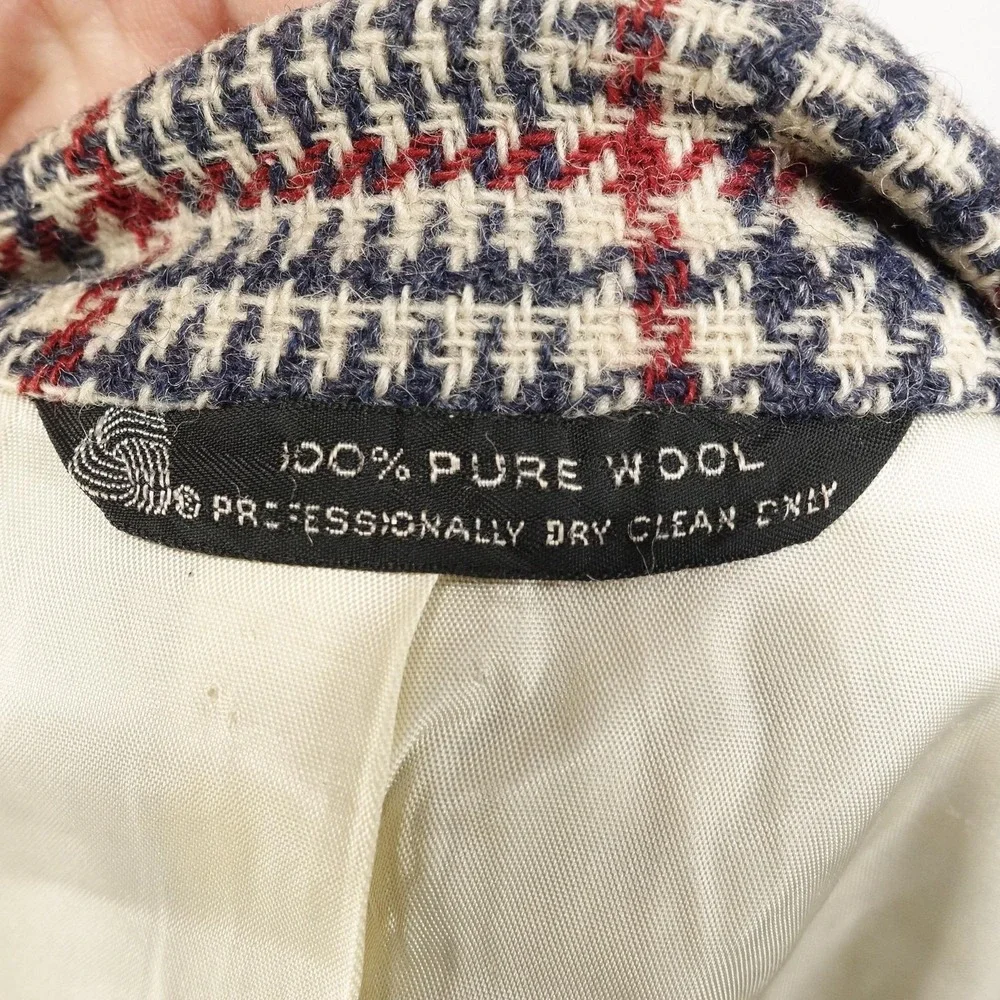 Vintage Jos. A. Bank Sport Coat Mens 40? Wool Plaid Tweed Jacket USA Check